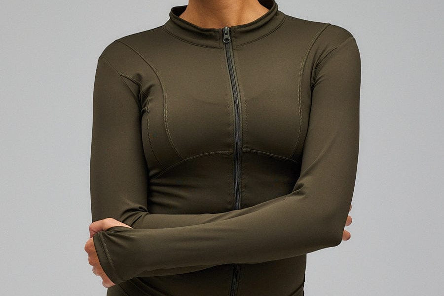 Exercere Blouses Hyper Zip Blouse - Forrest Green