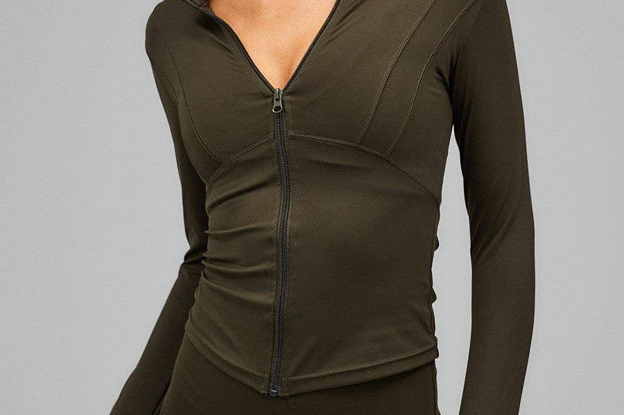 Exercere Blouses Hyper Zip Blouse - Forrest Green