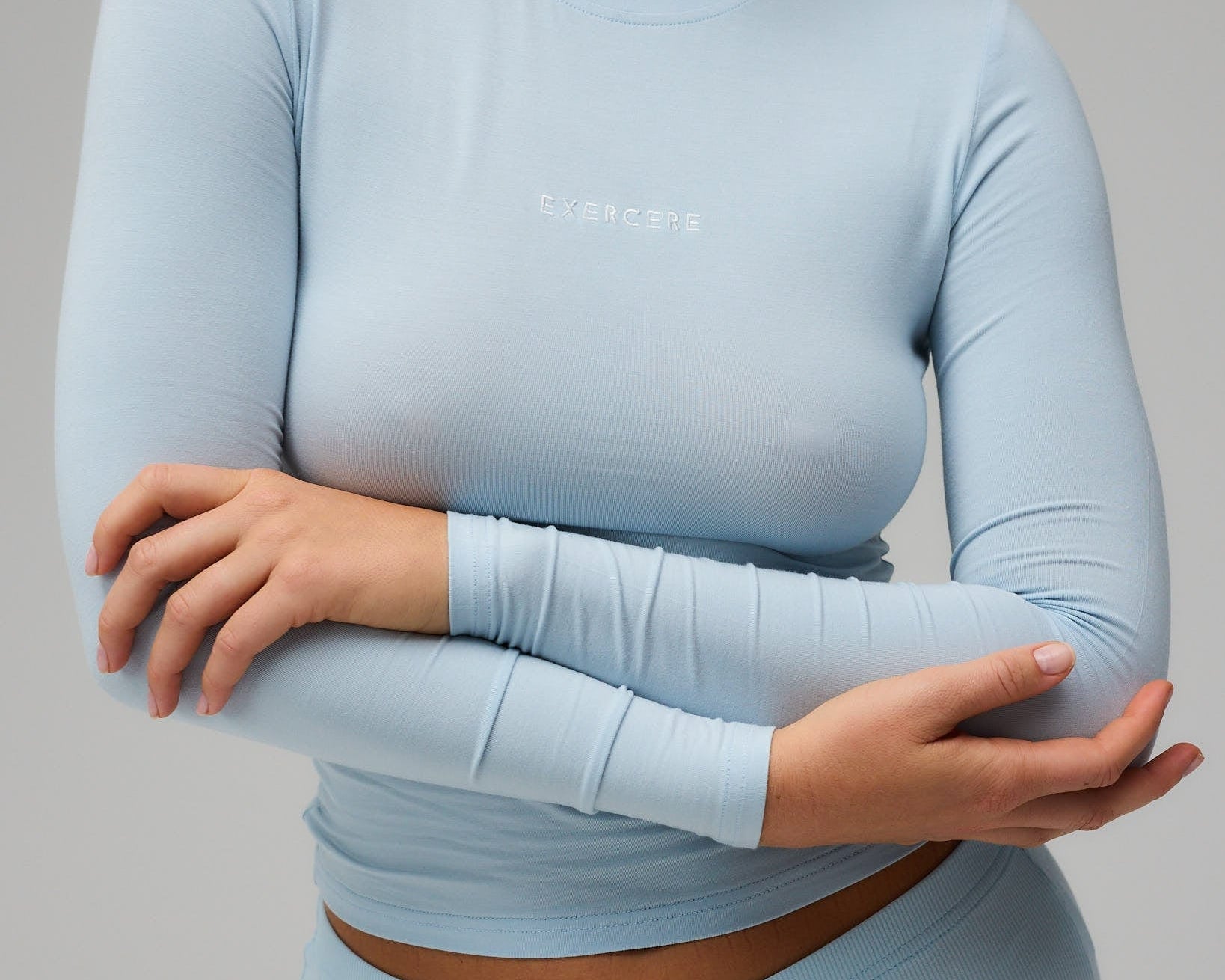 Exercere Blouses Jersey Long Sleeve - Powder Blue