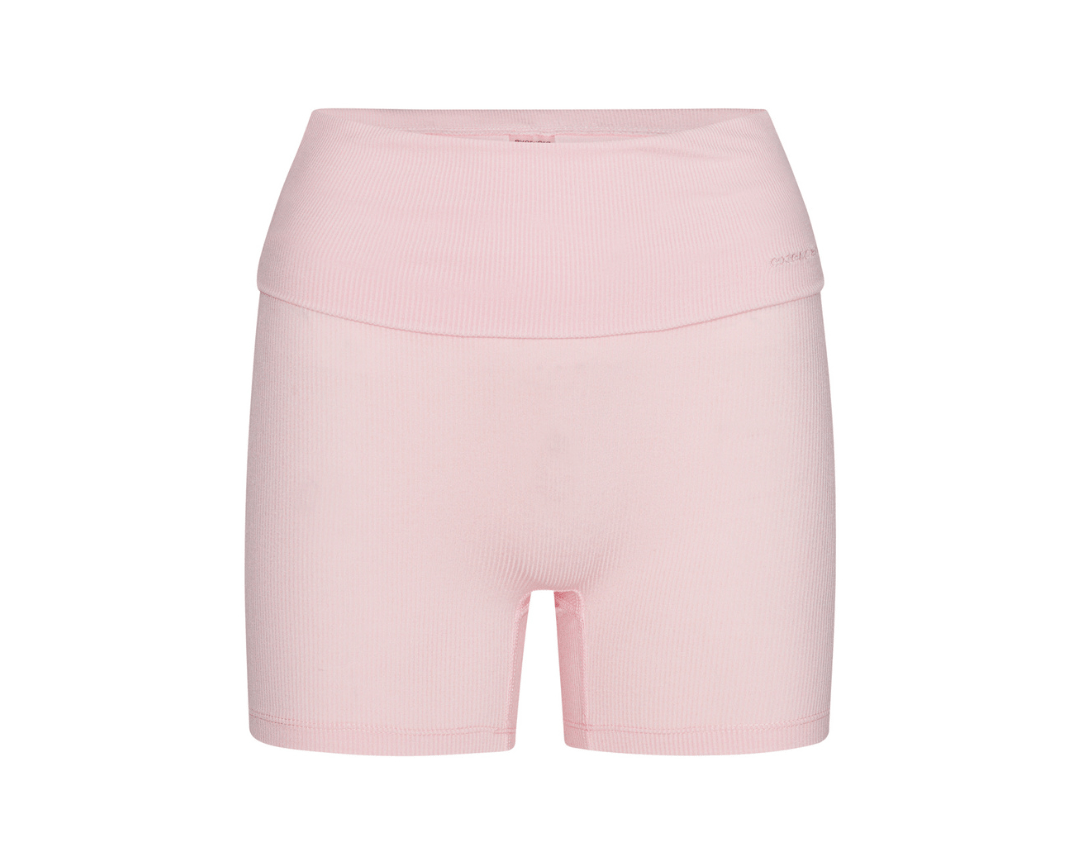 Exercere Shorts Rib Fold Over Shorts - Soft Pink