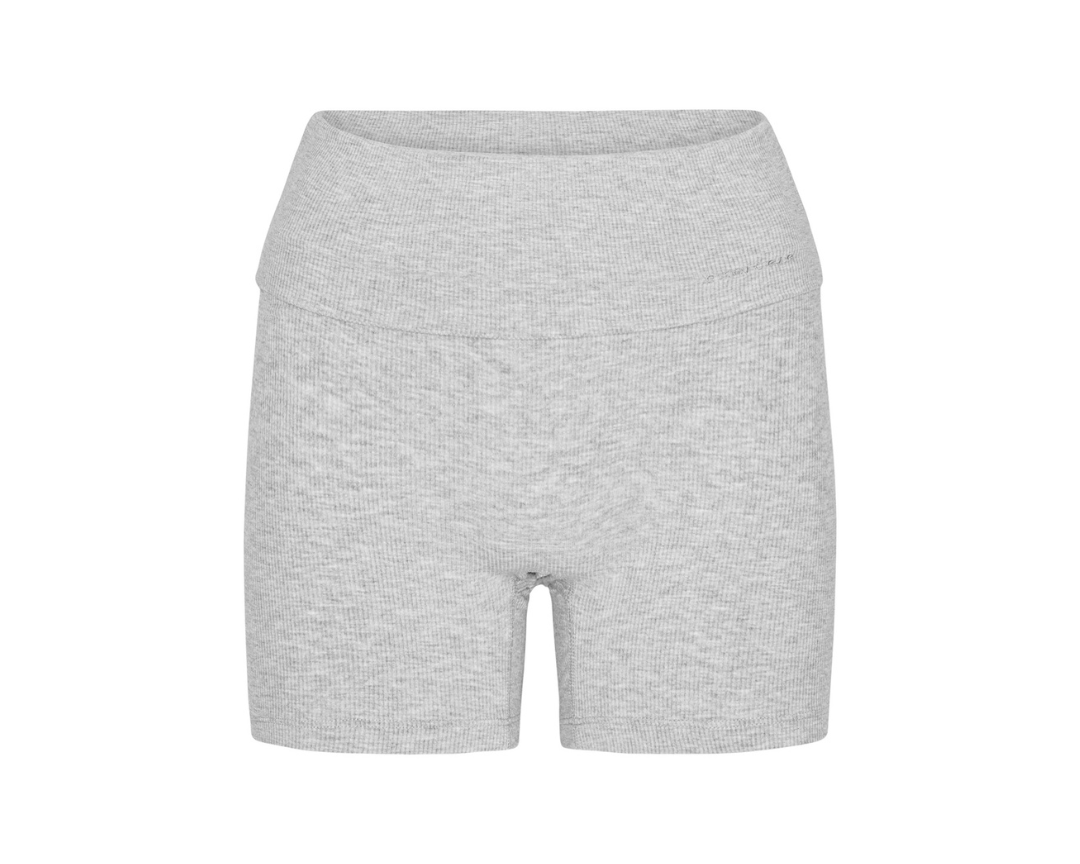 国内発送【ADANOLA】Rib Fold Over Crop Shorts Rib Fold Over Shorts - Grey Melange | Exercere – Exercere