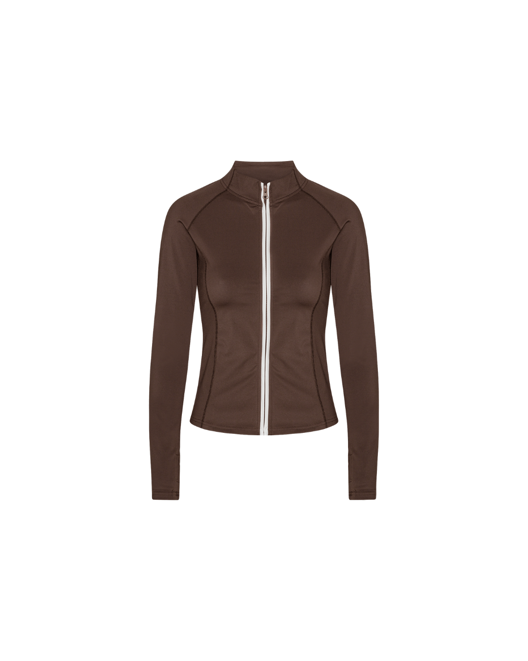 Exercere Blouses Active Zip Blouse - Pecan Brown