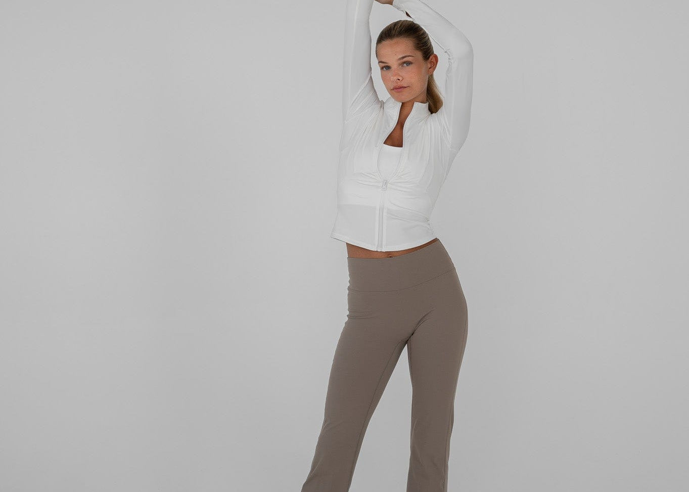 Exercere Tights Flare Yoga Pants - Sand Beige