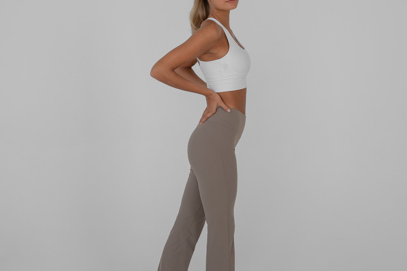 Flare Yoga Pants Long Version - Sand Beige