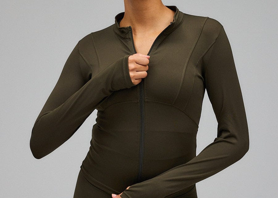 Exercere Blouses Hyper Zip Blouse - Forrest Green
