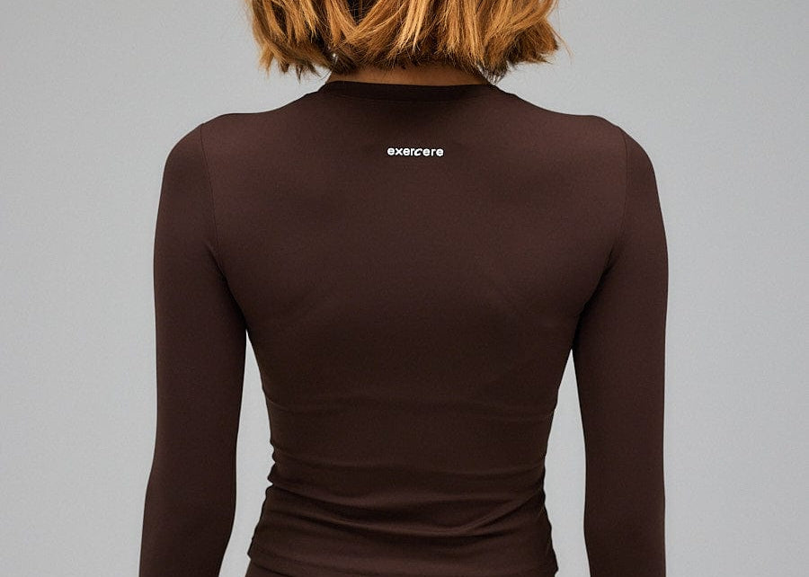 Exercere Tops Neaty Long Sleeve - Pecan Brown