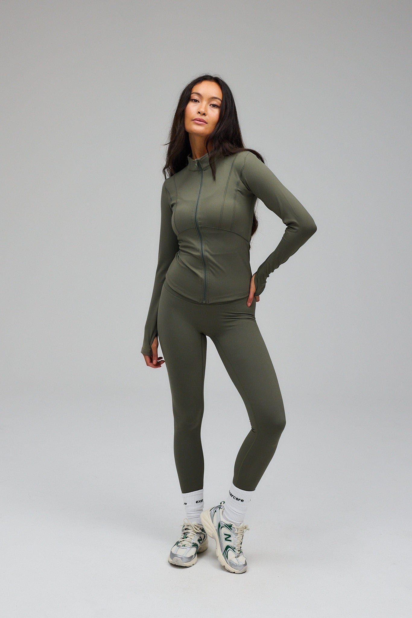 Exercere Blouses Hyper Zip Blouse - Olive Green