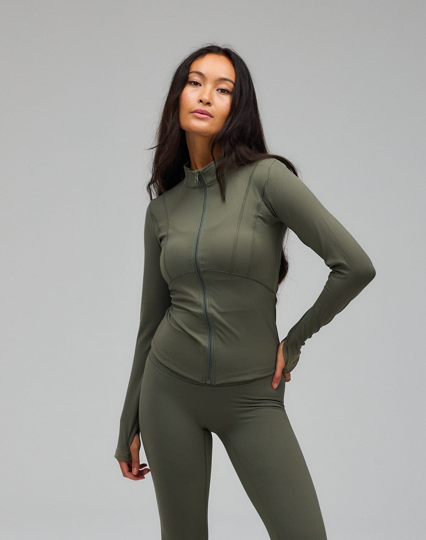 Exercere Blouses Hyper Zip Blouse - Olive Green