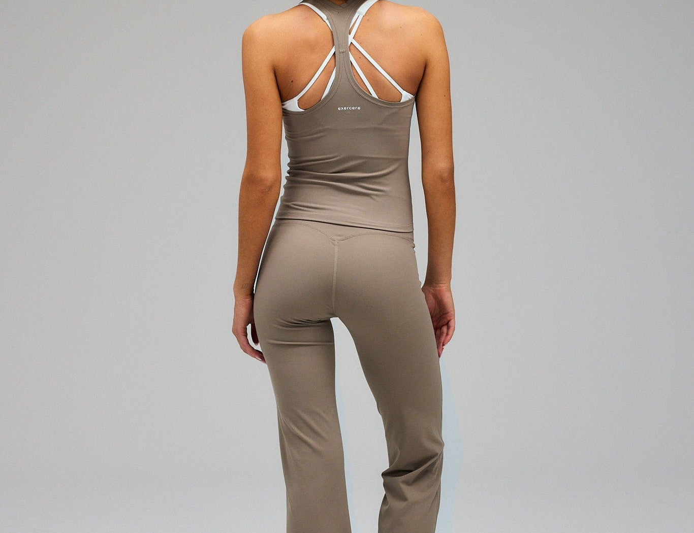 Exercere Tights Flare Yoga Pants - Sand Beige