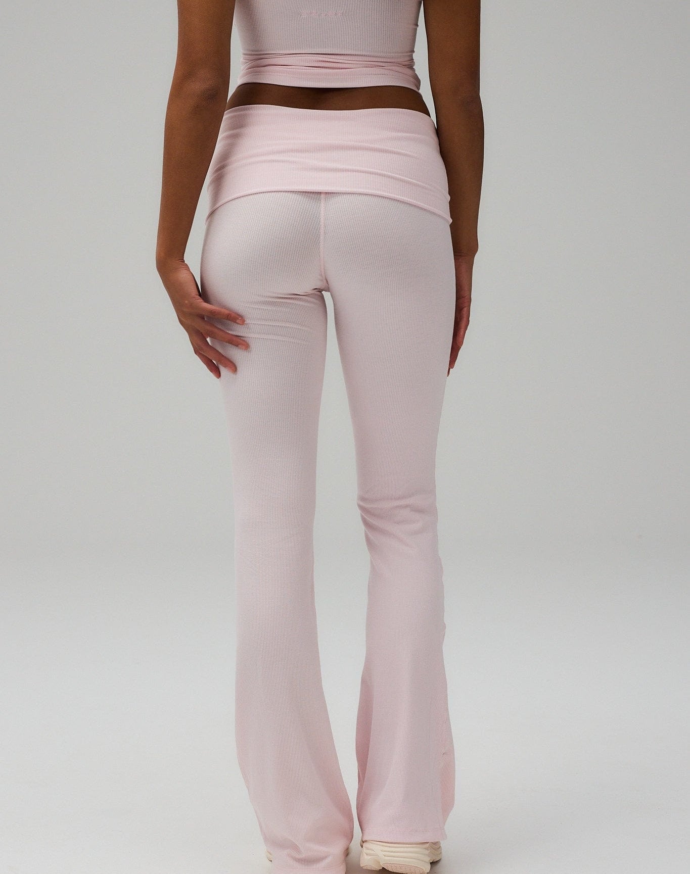 Exercere Tights Rib Fold Over Pants - Soft Pink