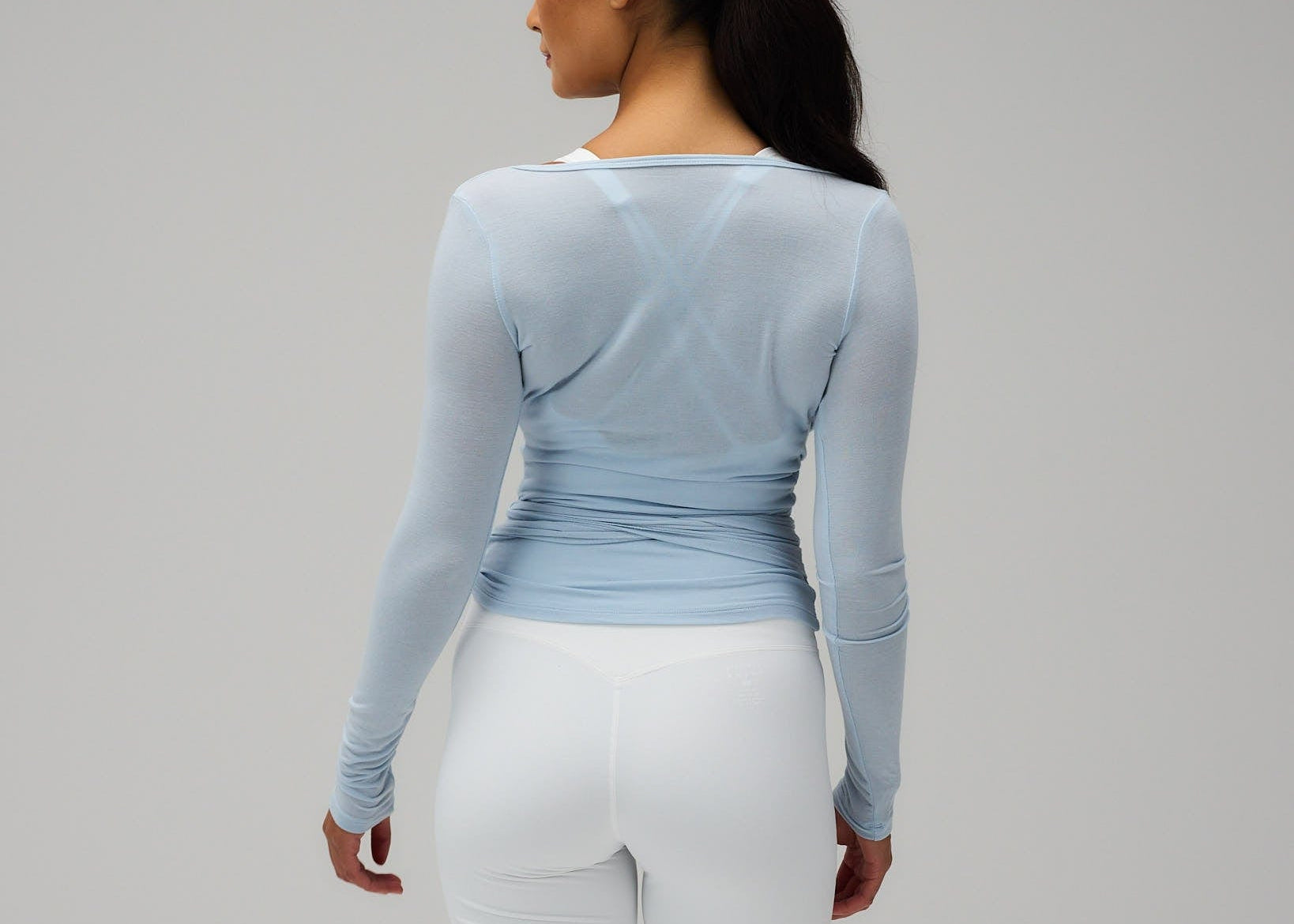 Exercere Blouses Ballet Wrap Blouse - Powder Blue