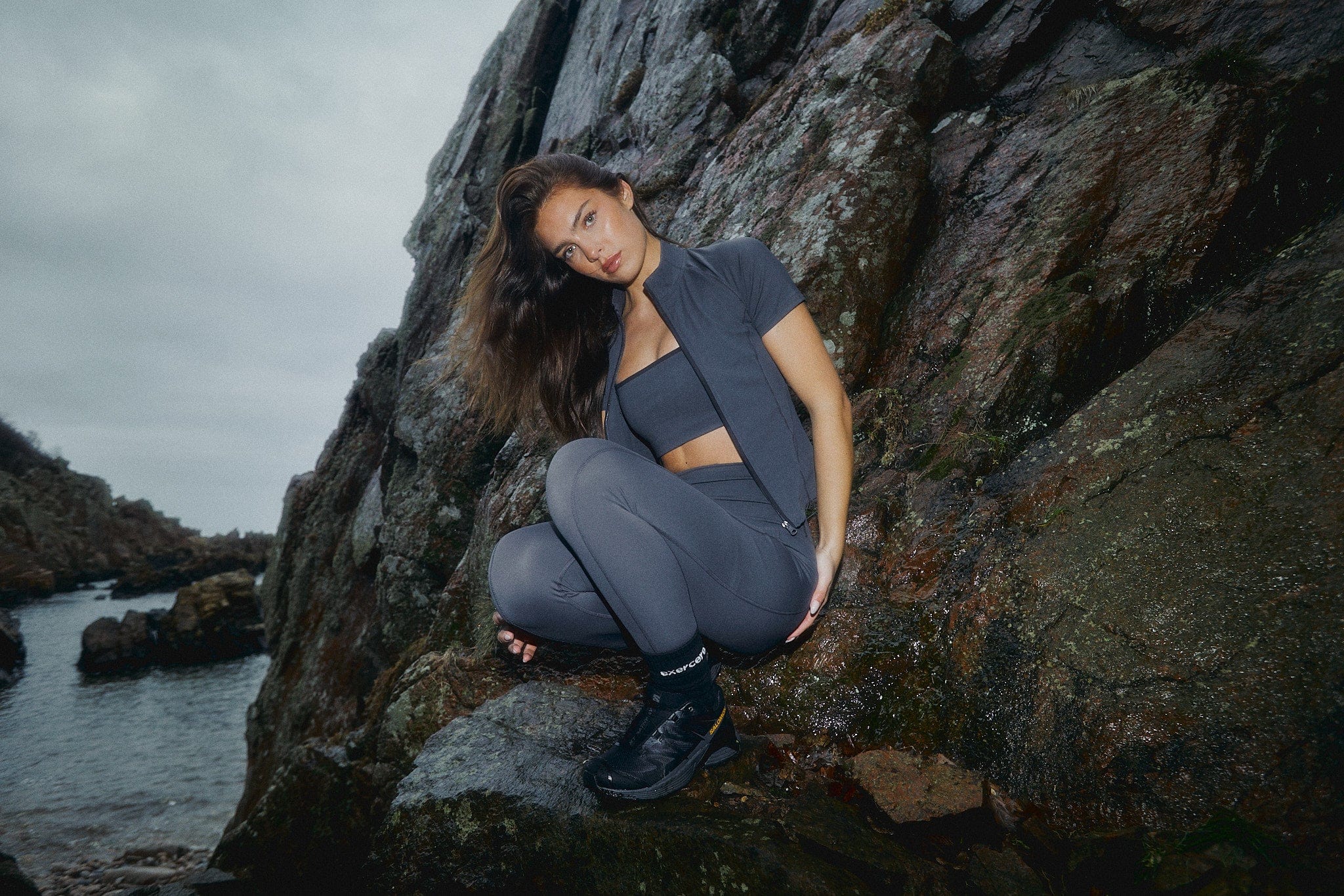 Exercere Blouses Active Short Sleeve Blouse - Slate Grey