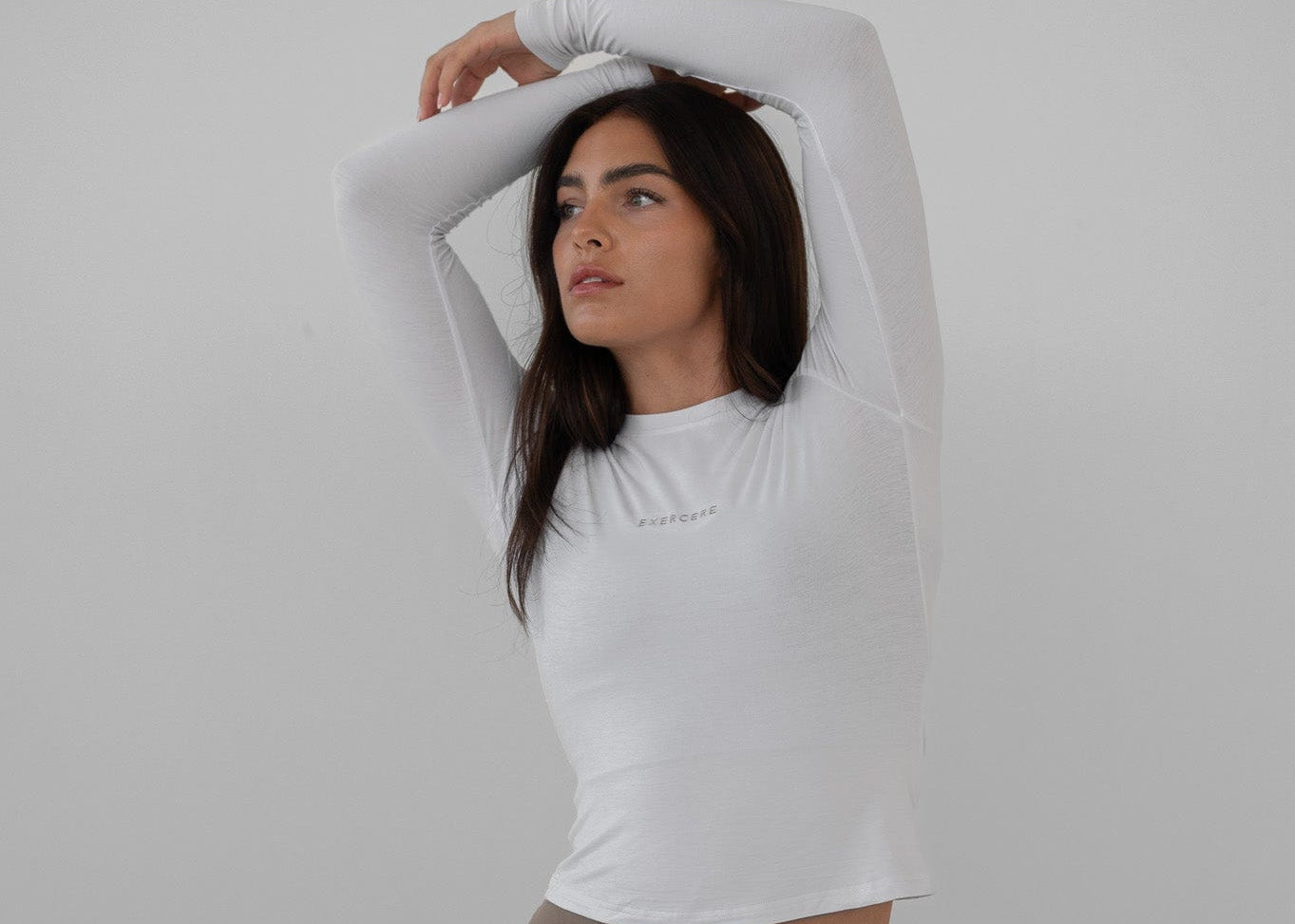 Exercere Blouses Jersey Long Sleeve - Crystal White