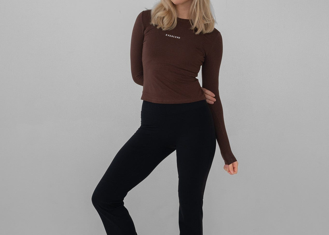 Exercere Blouses Jersey Long Sleeve - Coffee