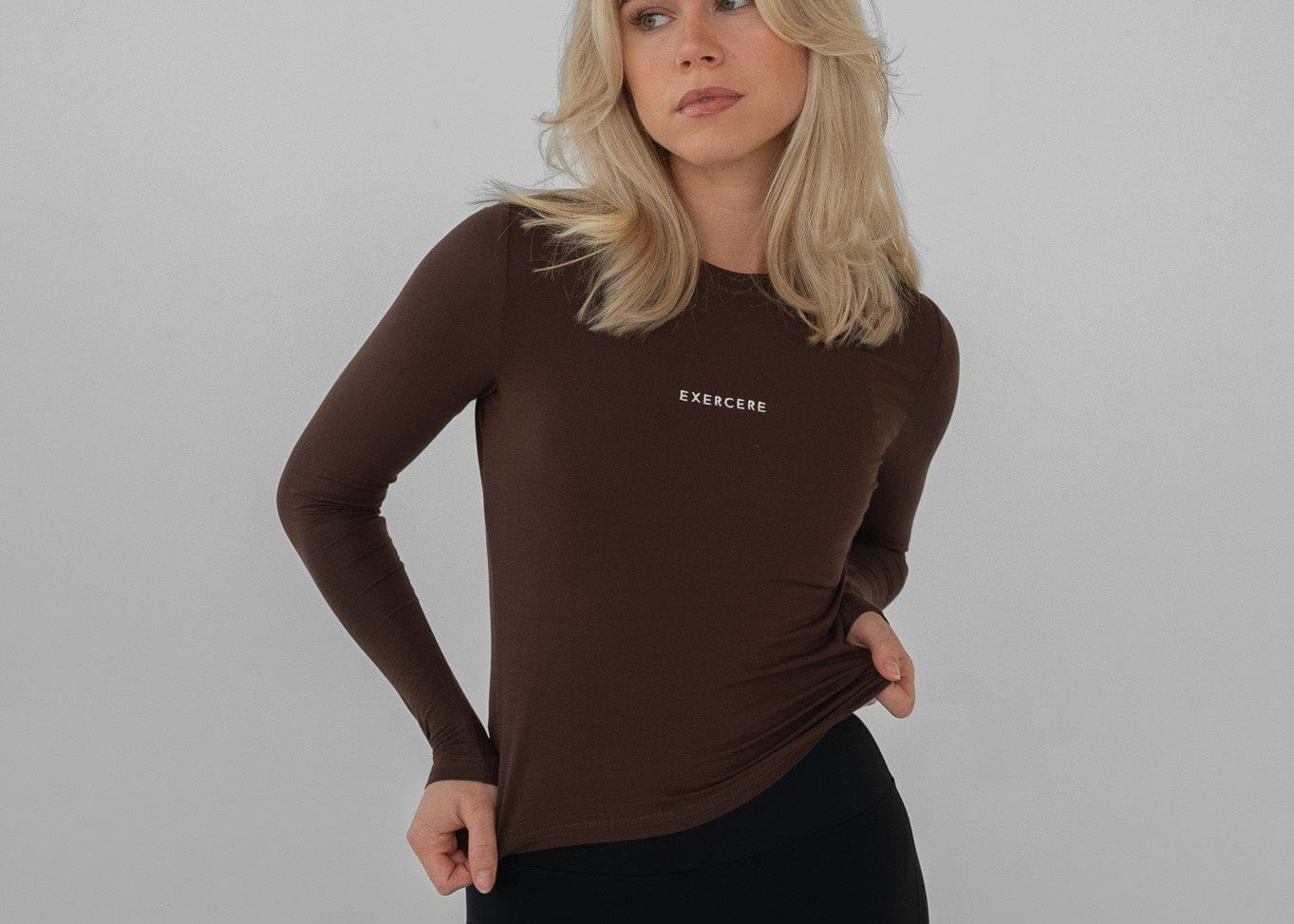 Exercere Blouses Jersey Long Sleeve - Coffee