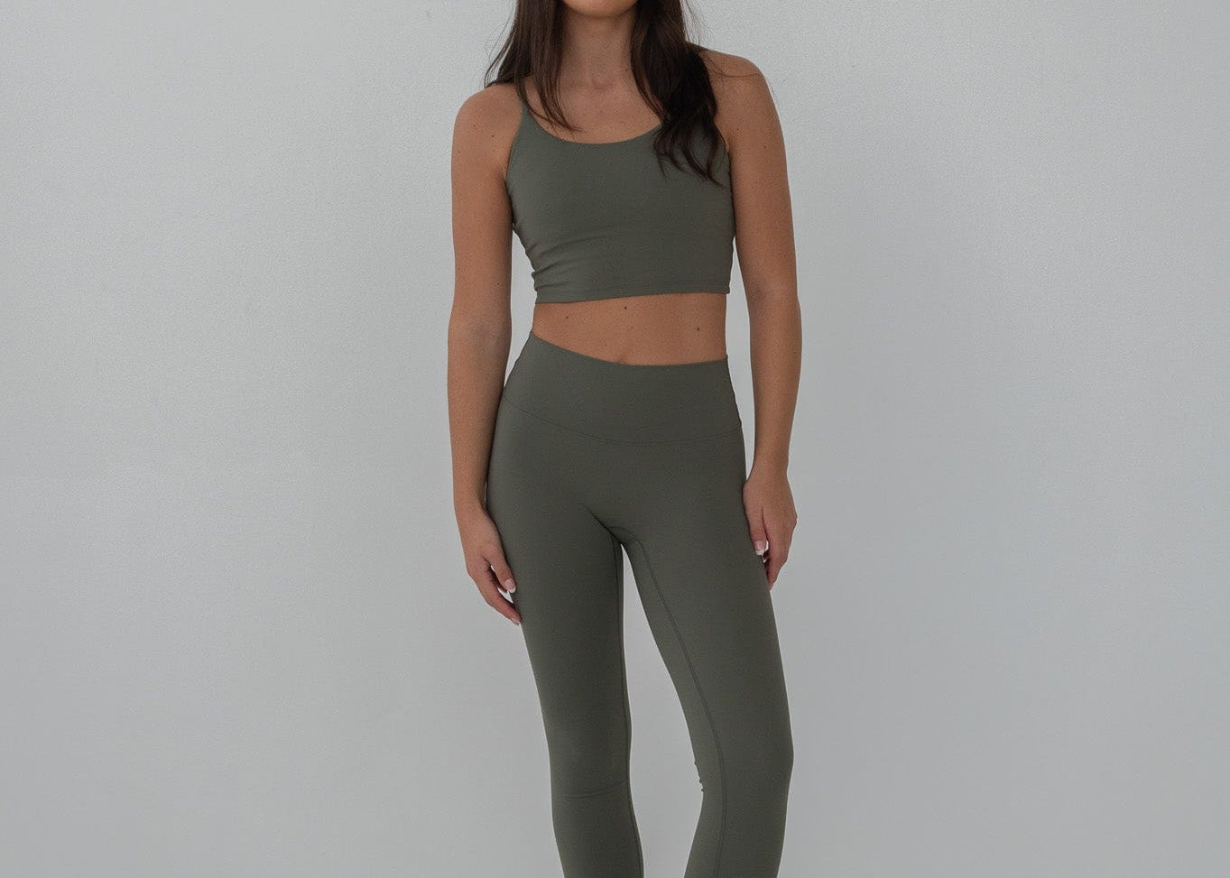 Exercere Tops Neaty Tank Top - Olive Green