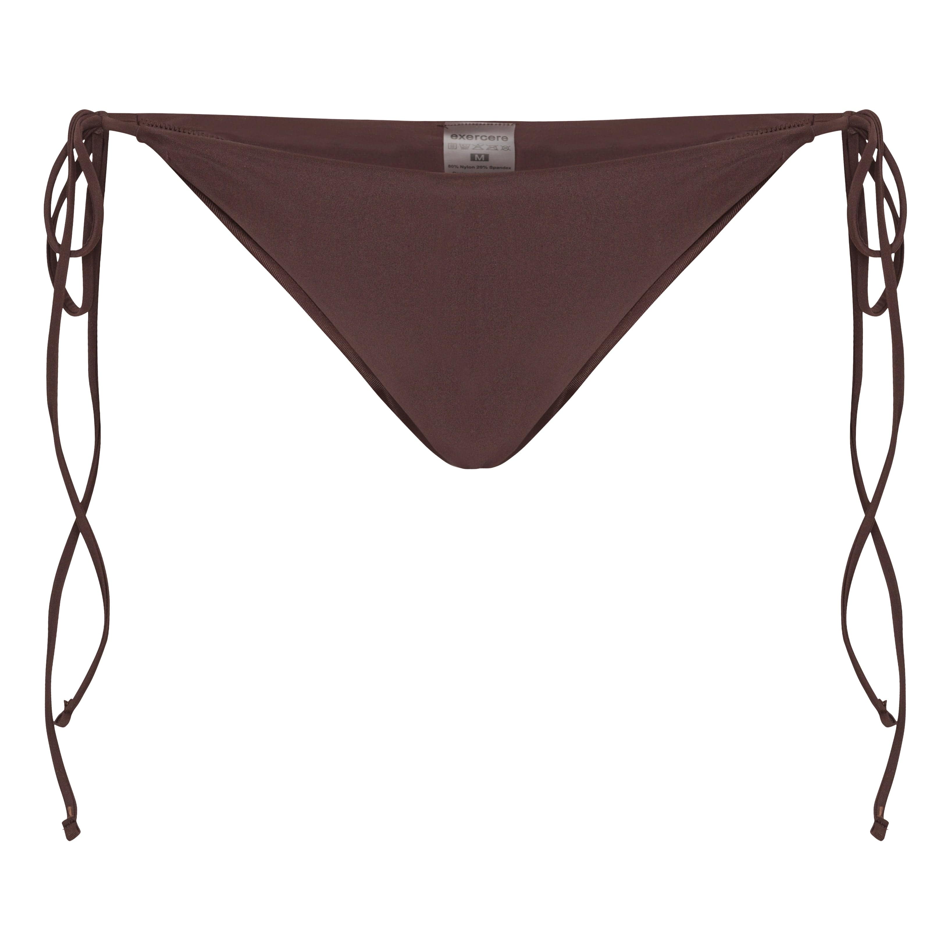 Exercere Bikini Bottom Tie Strap Bikini Bottom - Pecan Brown