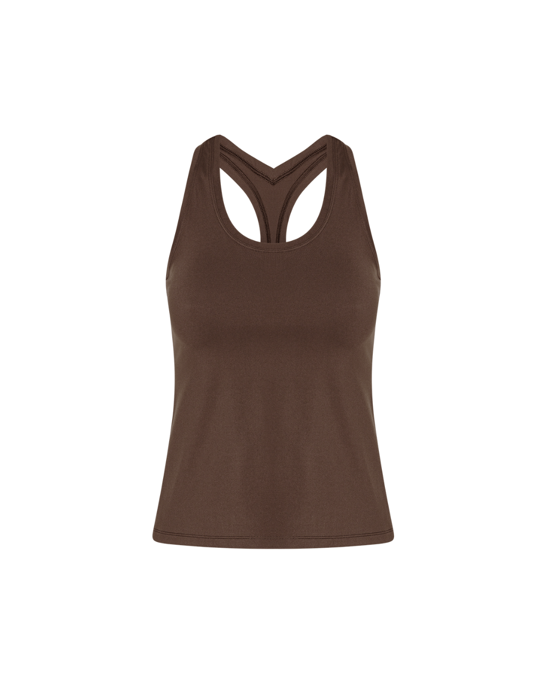 Exercere Tops Neaty Racer Tank Top - Pecan Brown