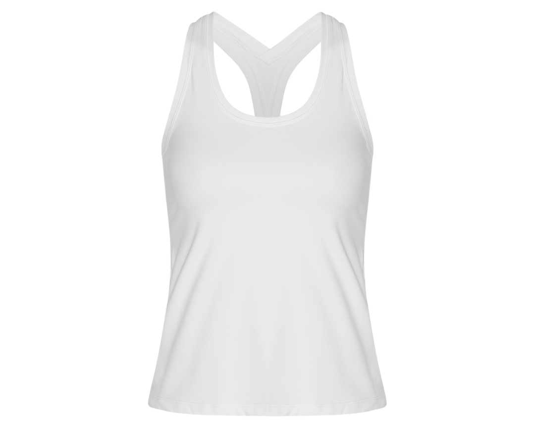 Exercere Tops Neaty Racer Tank Top - White