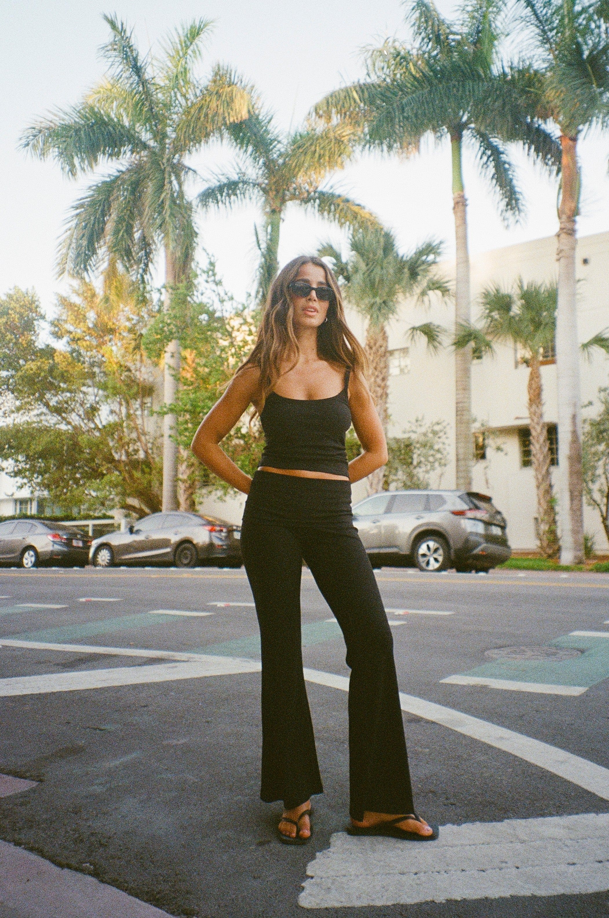 Exercere Tights Rib Fold Over Pants - Black